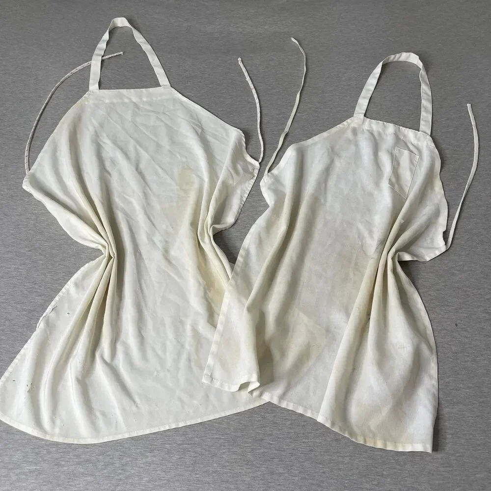Restaurant White Kitchen and Cleaning Aprons 2 PCS. Set